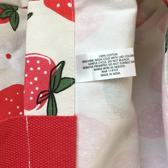 Anthro Strawberry 🍓 Print Canvas Tote Shopping Bag - Picture 11 of 13
